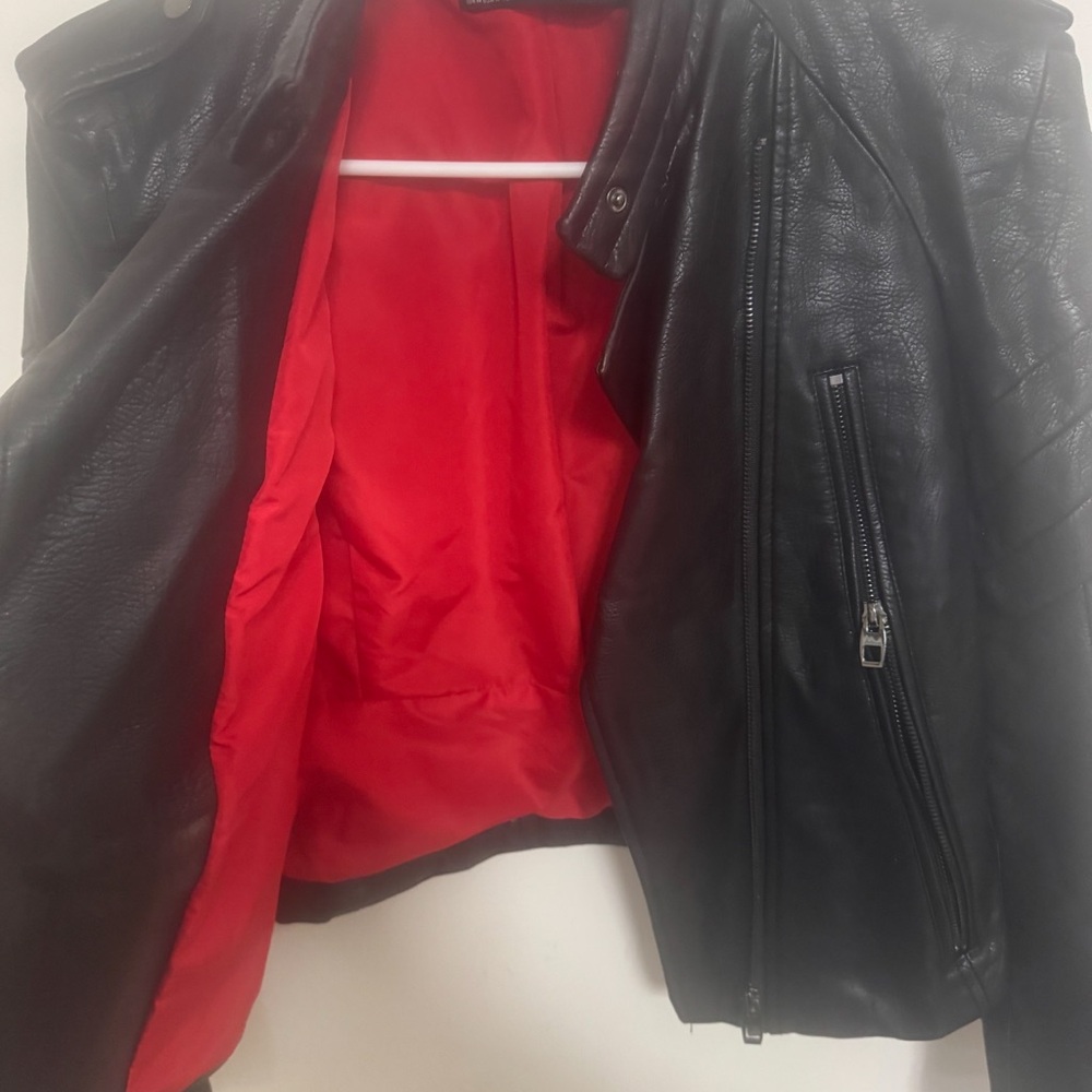 Zara Black Leather Women's Jacket - Picture 2 of 3